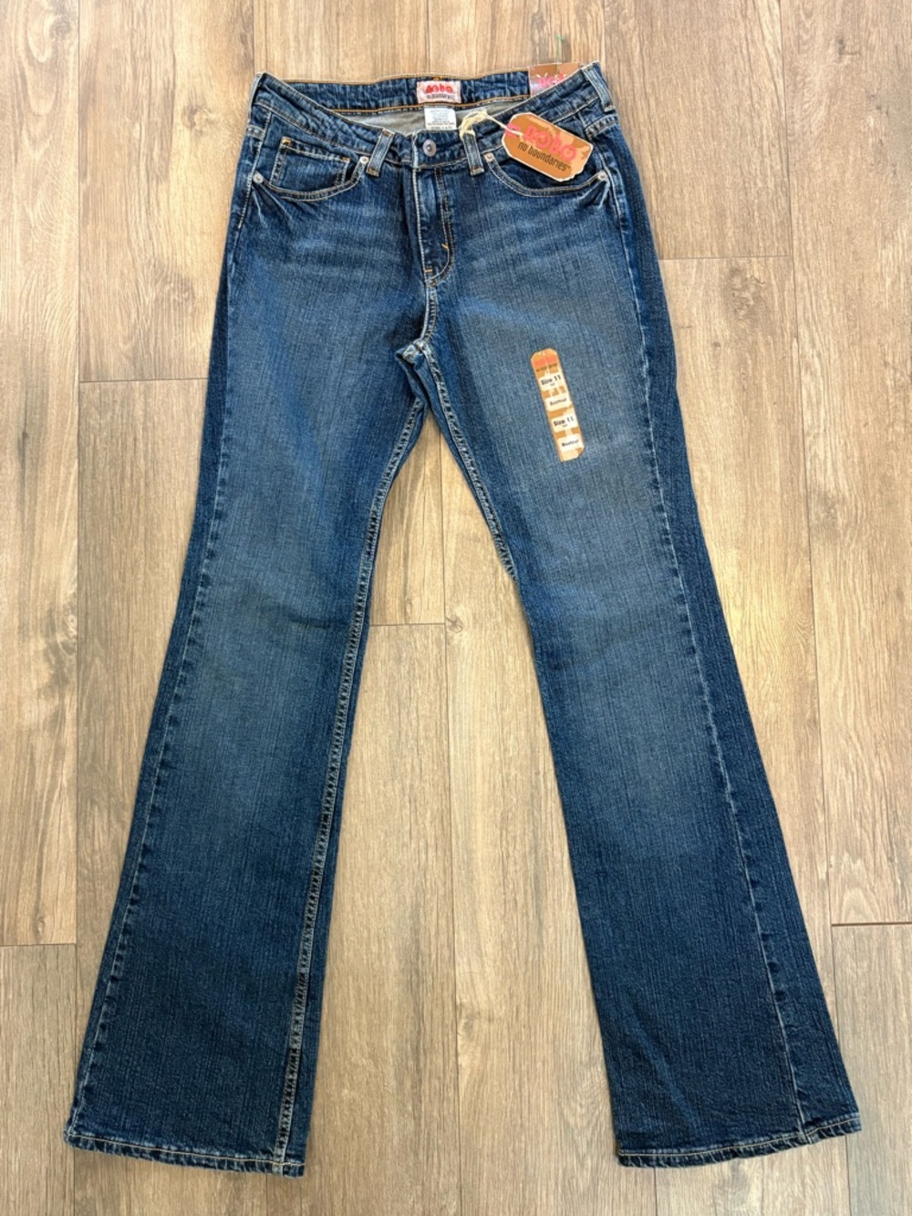 Vintage no Boundaries Women's Dark Blue Flare Jeans